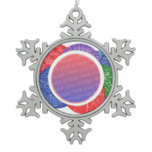 パーソナライズな写真のクリスマスの球の雪片Orn.