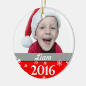 パーソナライズな写真のクリスマスツリーのオーナメント2016年 セラミックオーナメント (左)