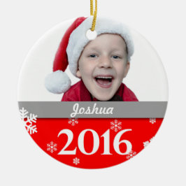 パーソナライズな写真のクリスマスツリーのオーナメント2016年 セラミックオーナメント