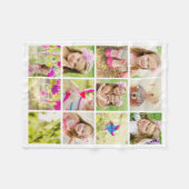 パーソナライズな写真のコラージュのテンプレート フリースブランケット (正面(横))