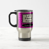パーソナライズな写真のコーヒータンブラーのピンクのモザイク トラベルマグ (左)
