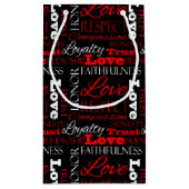 パーソナライズな写真のバレンタインデーの単語のコラージュ スモールペーパーバッグ (裏面)