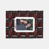 パーソナライズな写真のバレンタインデーの単語のコラージュ フリースブランケット (正面(横))