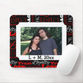 パーソナライズな写真のバレンタインデーの単語のコラージュ マウスパッド (マウス)