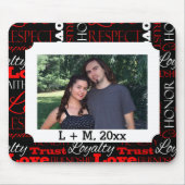 パーソナライズな写真のバレンタインデーの単語のコラージュ マウスパッド (正面)