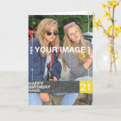 パーソナライズな写真のバースデー・カード カード (黄色い花)