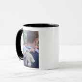 パーソナライズな写真のパパは私のスーパーヒーローのコーヒー・マグです マグカップ (正面左)