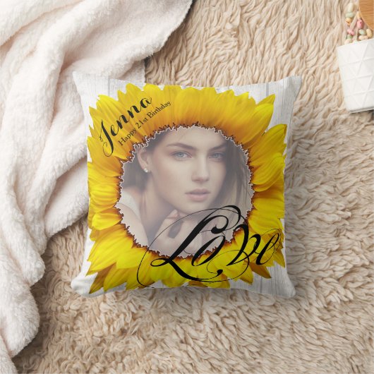 パーソナライズな写真のヒマワリのイベントの大事な行事のギフト クッション (ブランケット)