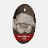 パーソナライズな写真の休日のオーナメント セラミックオーナメント (右)