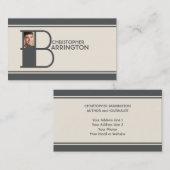 パーソナライズな写真の大文字Bのモノグラム 名刺 (正面/裏面)