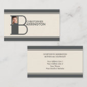 パーソナライズな写真の大文字Bのモノグラム 名刺 (正面/裏面)