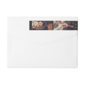 パーソナライズな写真の差出人住所ラベル|の金ゴールドの点 ラップアラウンドラベル (裏面)