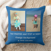 パーソナライズな写真の枕、文字、色、3つの写真 クッション (ブランケット)