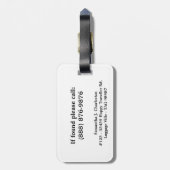 パーソナライズな写真及びイニシャルのデラックスな荷物のラベル ラゲッジタグ (裏面縦)