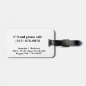 パーソナライズな写真及びイニシャルのデラックスな荷物のラベル ラゲッジタグ (裏面横)