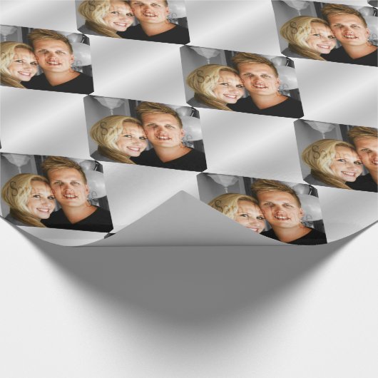 パーソナライズな写真家族は写真の銀をつなぎます ラッピングペーパー (角)