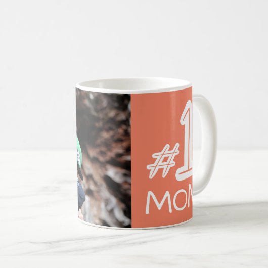 パーソナライズな写真第1お母さんのモモのピンクのコーヒー・マグ コーヒーマグカップ (正面右)