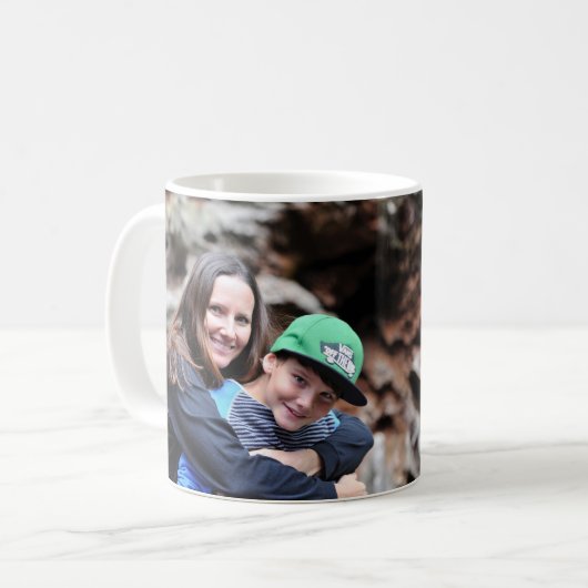 パーソナライズな写真第1お母さんのモモのピンクのコーヒー・マグ コーヒーマグカップ (正面左)