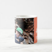 パーソナライズな写真第1お母さんのモモのピンクのコーヒー・マグ コーヒーマグカップ (中央)