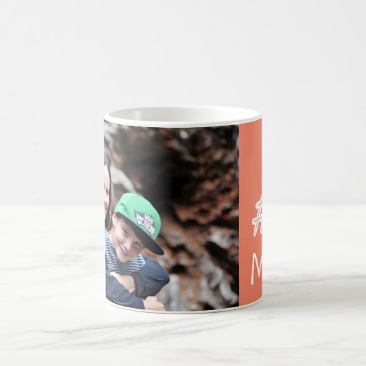 パーソナライズな写真第1お母さんのモモのピンクのコーヒー・マグ コーヒーマグカップ (中央)