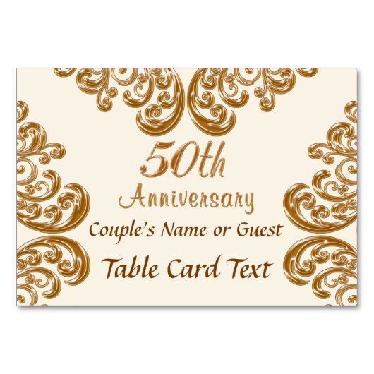 パーソナライズな写真第50記念日の座席表 テーブルナンバー (正面)
