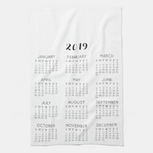 パーソナライズな写真2019のカレンダーDIY キッチンタオル