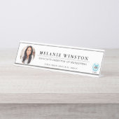 パーソナライズな写真|のロゴの専門のオフィス デスクネームプレート (正面)