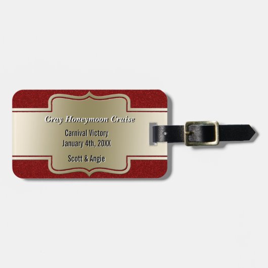 パーソナライズな写真|の新婚旅行の巡航のモノグラム ラゲッジタグ (正面横)