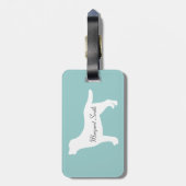 パーソナライズな冬のおもしろいのスキーにラブラドールの絵を描くこと ラゲッジタグ (裏面縦)