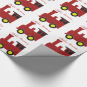 パーソナライズな列車のデザインの誕生日 ラッピングペーパー (角)