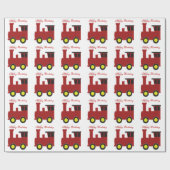 パーソナライズな列車のデザインの誕生日 ラッピングペーパー (フラット)