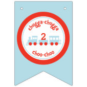 パーソナライズな列車の誕生日の旗 バンティングフラッグ (第1の旗)