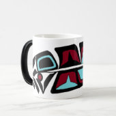 パーソナライズな北西海岸の羽の変形させるマグ モーフィングマグカップ (正面左)