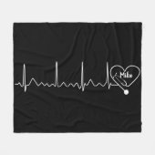 パーソナライズな医者ナースのカスタムな色 フリースブランケット (正面(横))