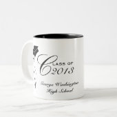 パーソナライズな卒業の写真のマグ ツートーンマグカップ (正面左)