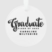 パーソナライズな卒業の写真 オーナメント (裏面)