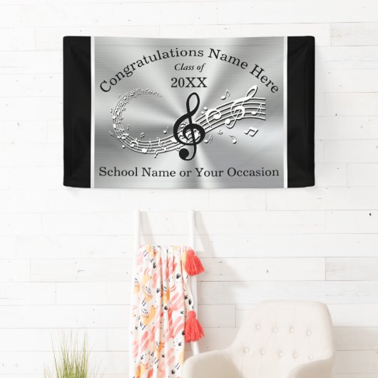 パーソナライズな卒業音楽旗は、引き起こります 横断幕 (インサイチュ)