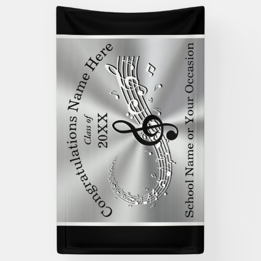 パーソナライズな卒業音楽旗は、引き起こります 横断幕 (縦)