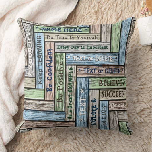 パーソナライズな単語の芸術のギフトあなたの3つの写真、5文字 クッション (ブランケット)