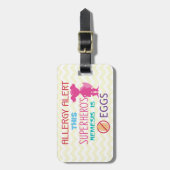 パーソナライズな卵のアレルギーのスーパーヒーロー警報 ラゲッジタグ (正面縦)