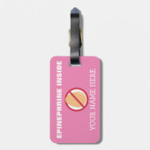 パーソナライズな卵のアレルギーのスーパーヒーロー警報 ラゲッジタグ (裏面縦)