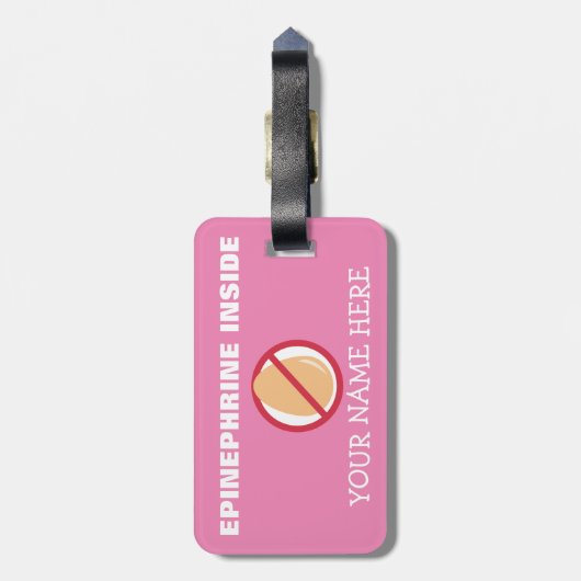 パーソナライズな卵のアレルギーのスーパーヒーロー警報 ラゲッジタグ (裏面縦)