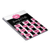 パーソナライズな口紅のディストリビューターのピンクの唇のキス ノートブック (右側)