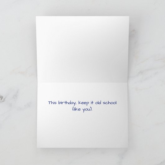 パーソナライズな古い学校の組合せテープバースデー・カード カード (内部)