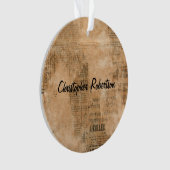 パーソナライズな古い引き裂かれたヴィンテージ新聞2 オーナメント (正面)