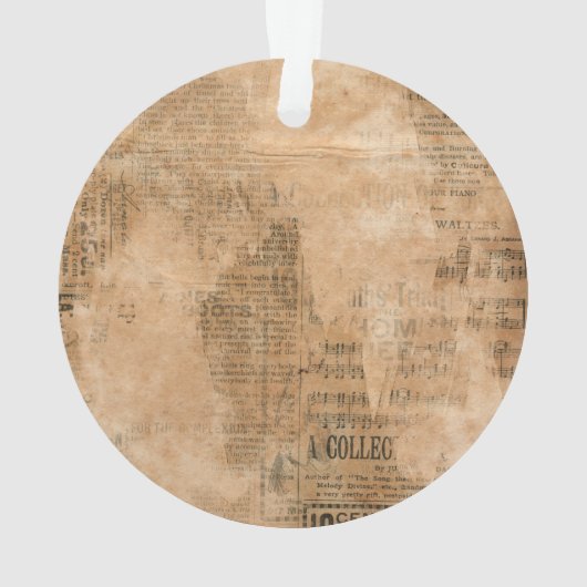 パーソナライズな古い引き裂かれたヴィンテージ新聞2 オーナメント (裏面)