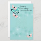 パーソナライズな可憐な蝶 便箋 (正面/裏面)