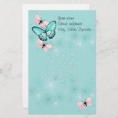 パーソナライズな可憐な蝶 便箋 (正面/裏面)