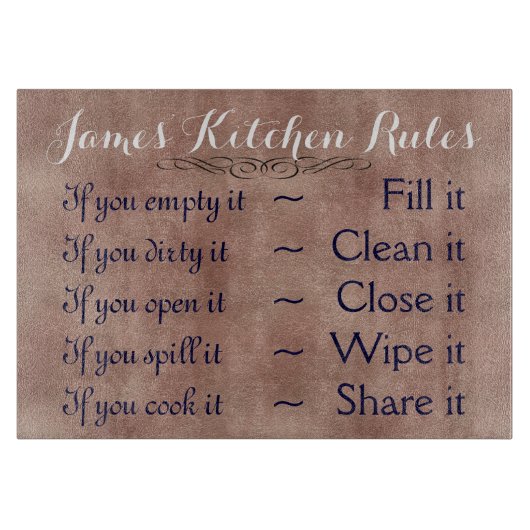 パーソナライズな台所規則 カッティングボード (正面)