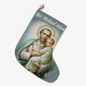 パーソナライズな司祭のクリスマスのストッキング ラージクリスマスストッキング (正面 (吊り時))